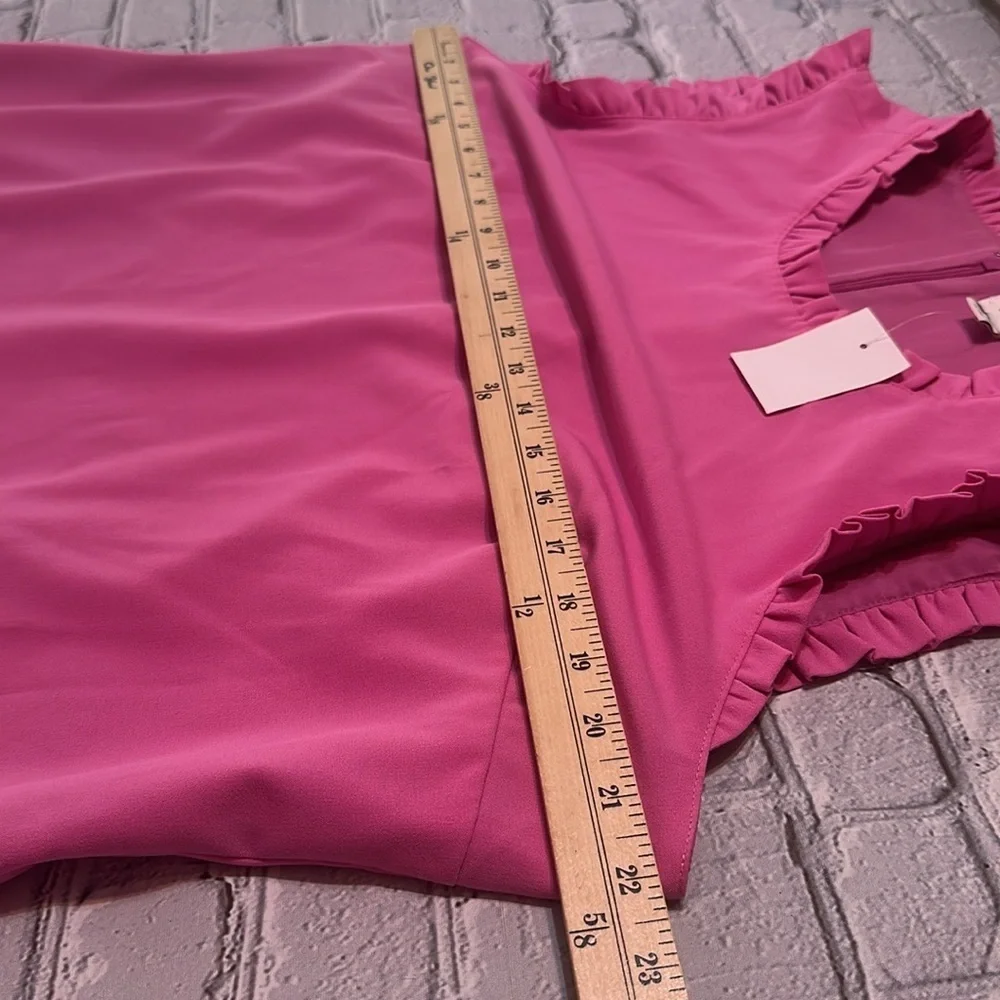 J. Crew Ruffleneck Suiting Bubblegum Pink Dress Women’s size 16 NEW - Picture 10 of 16